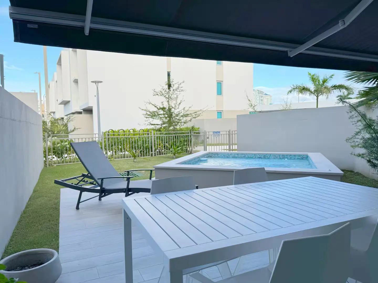 Step out to your private patio for morning coffee or evening relaxation.